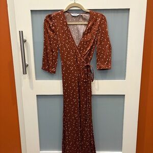 0 Burnt Orange And Other Stories Floral Wrap Midi/Maxi Dress